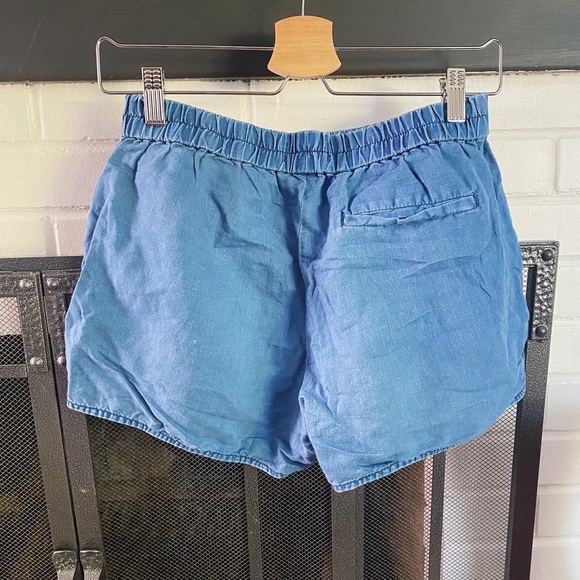 Madewell Chambray Cotton-Linen Pull On Shorts - Picture 2 of 4